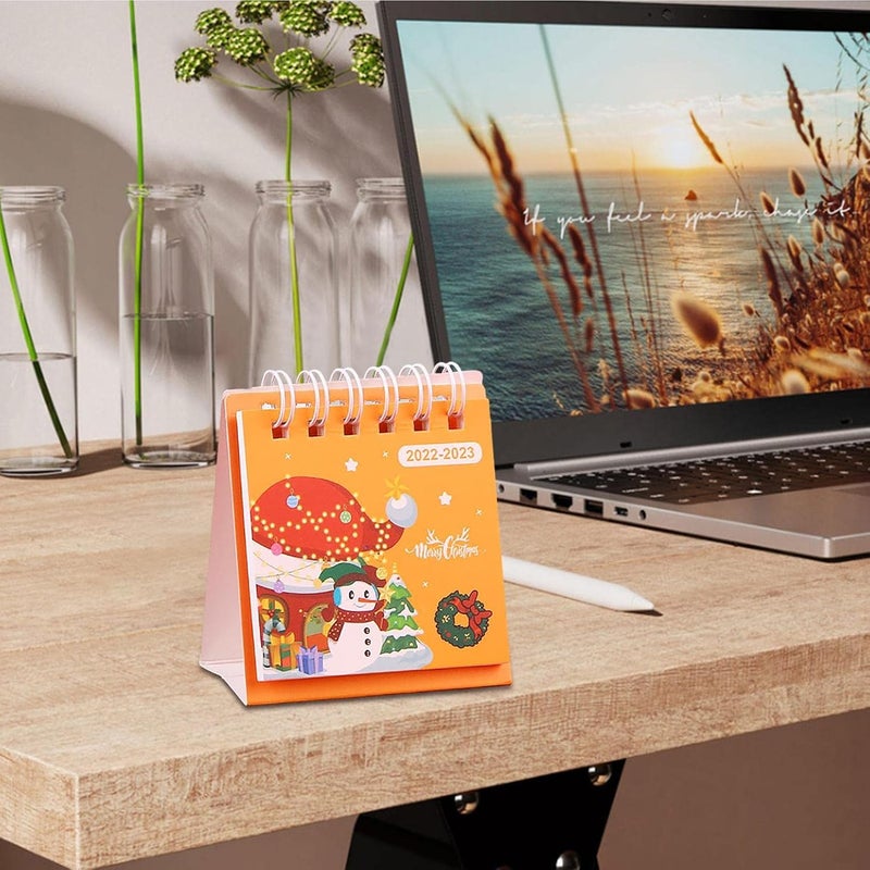 woobles Cartoon Desk Calendar 2022-2023 | Standing Flip August 2022 to December 2023 Desktop Calendar | Christmas Stand Up Calendar Christmas Desk Gift, Suit for Office, School, Kindergarten, Nursery - Image 3